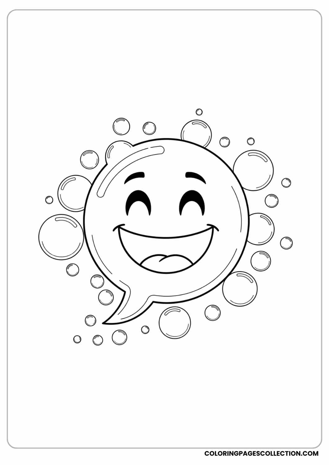 smiley face happy bubble coloring page