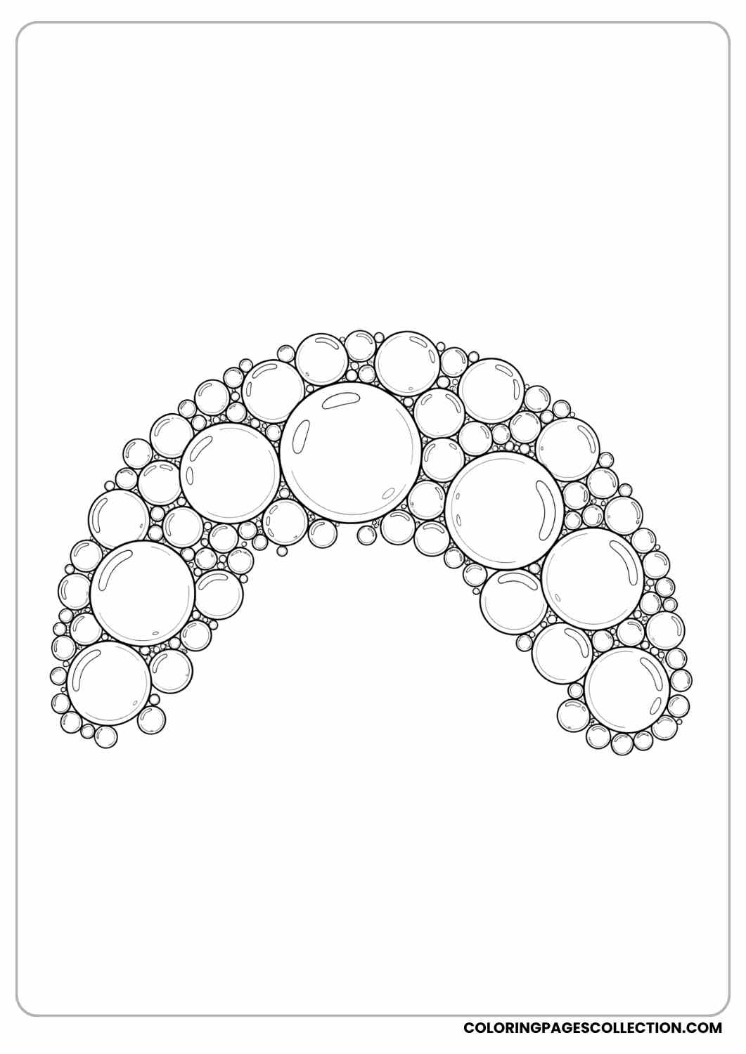bubble cluster rainbow arc coloring page