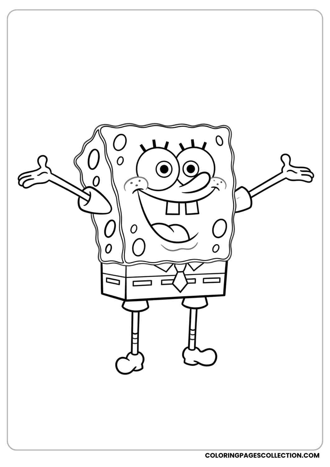 spongebob smiling with arms open coloring page