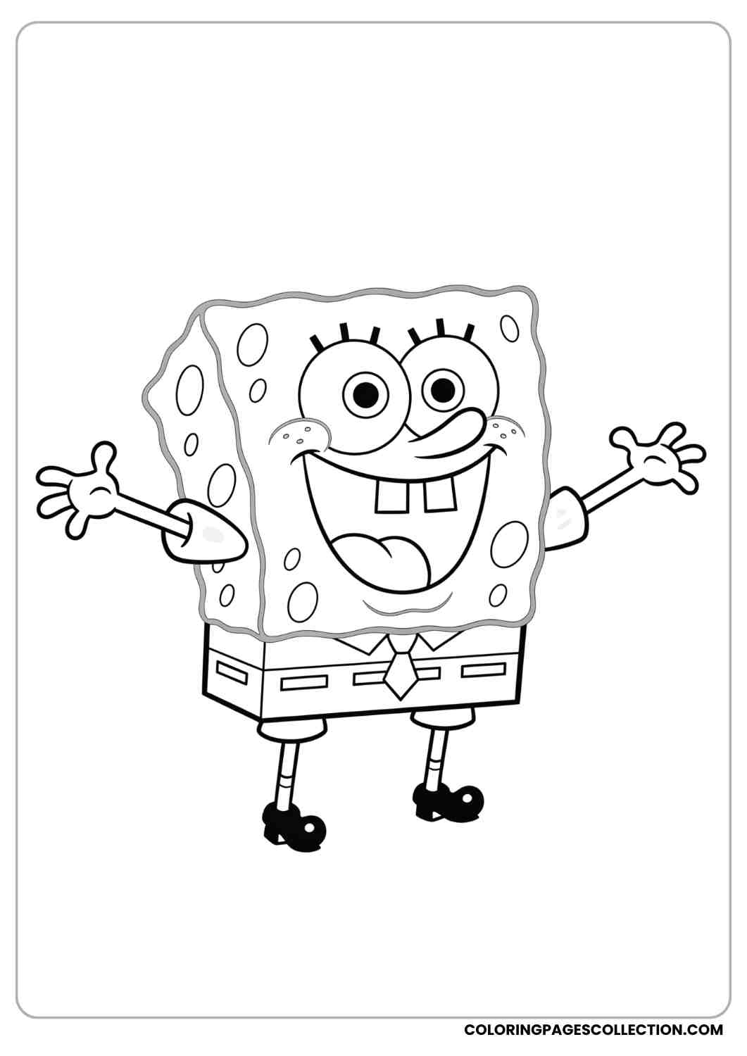 spongebob laughing with big eyes coloring page