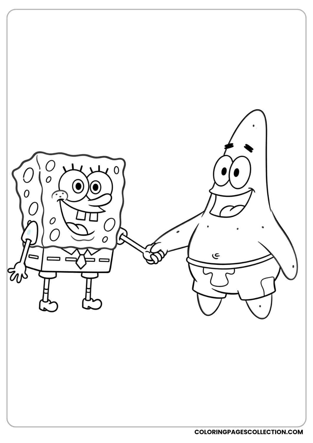 spongebob lying on belly coloring page