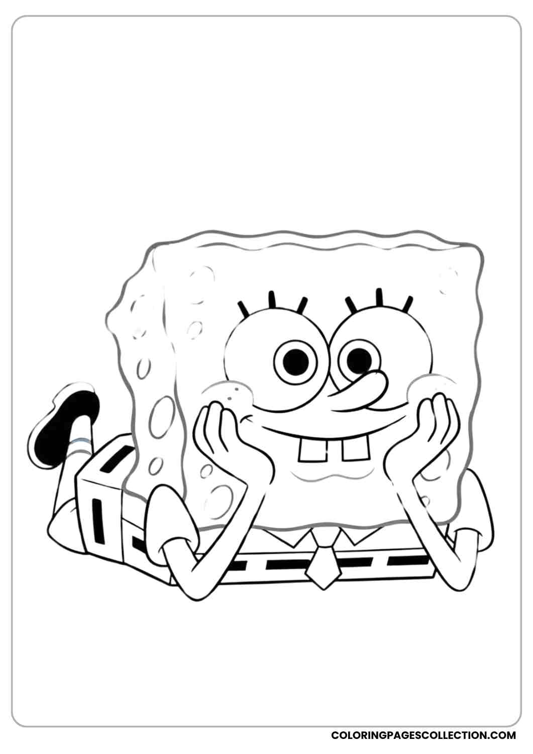spongebob jumping with joy coloring page