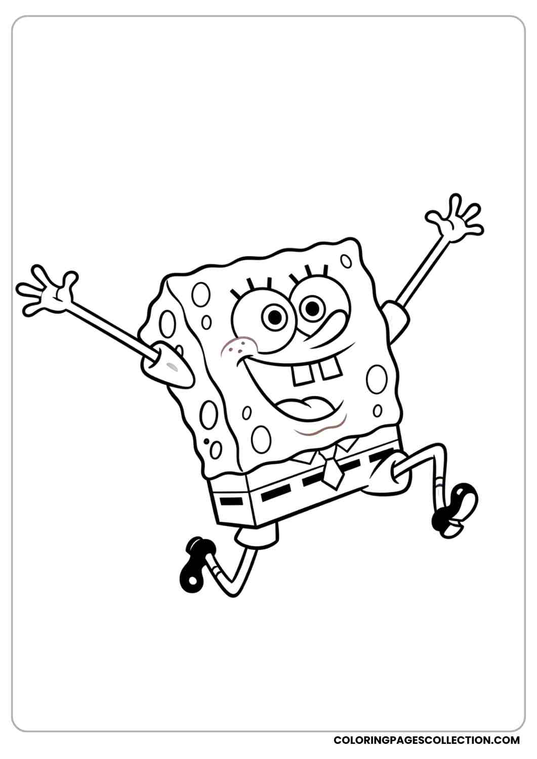 spongebob jumping with excitement coloring page