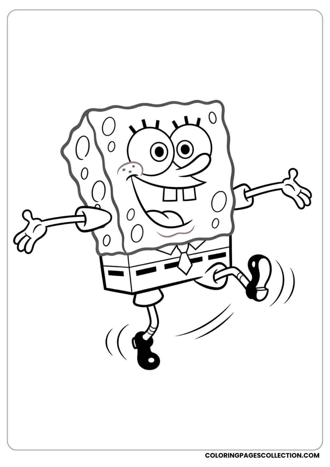 spongebob dancing happily coloring page