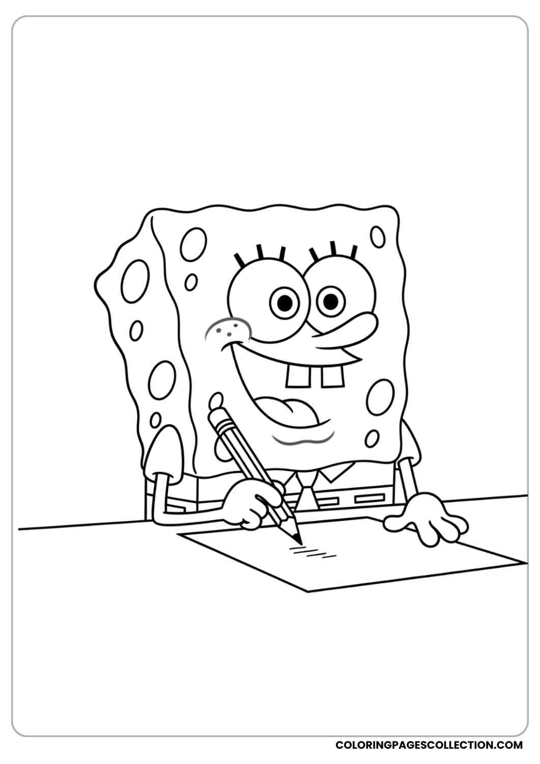 spongebob drawing with pencil coloring page