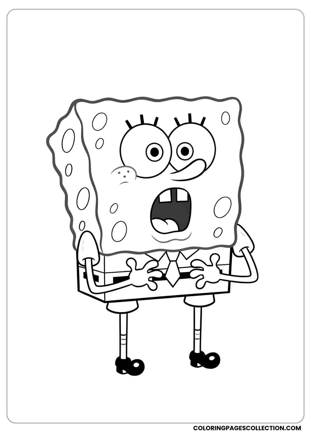 spongebob surprised with wide eyes coloring page