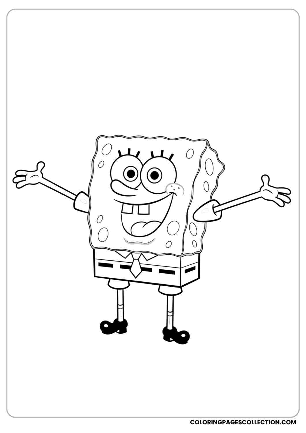 spongebob with arms wide open coloring page