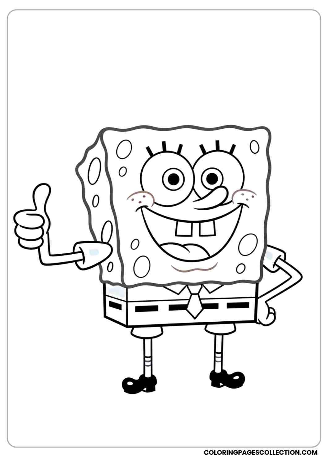 spongebob giving thumbs up coloring page