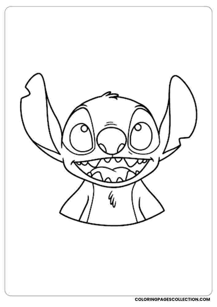 Smiling Stitch Coloring Page, Coloring sheet, free printable
