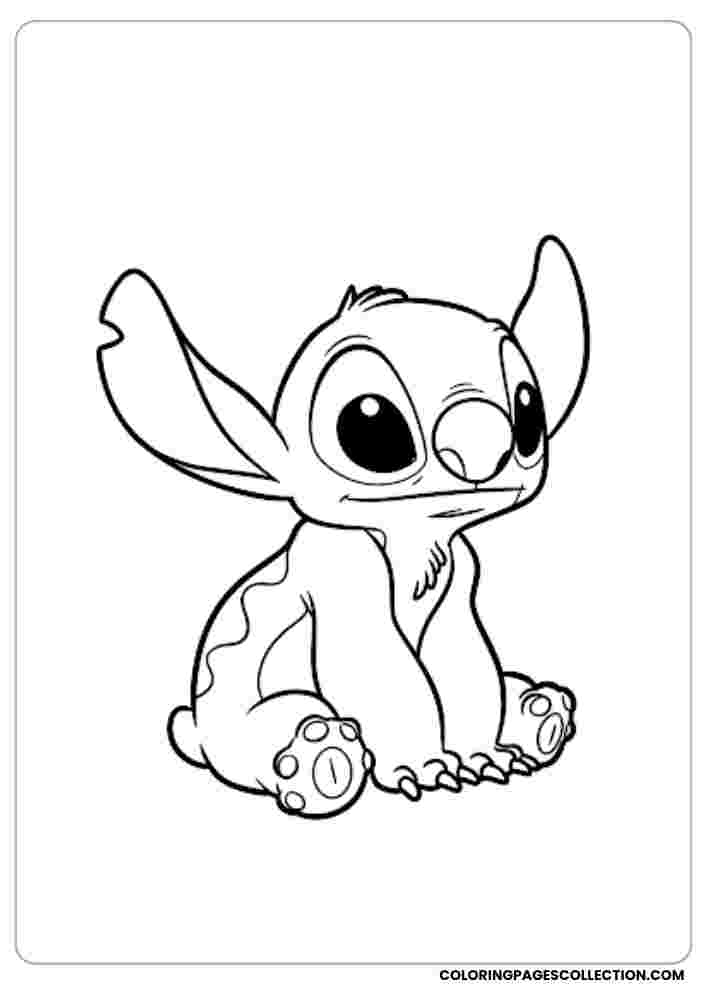 Sitting Stitch Coloring Page, Coloring sheet, free printable
