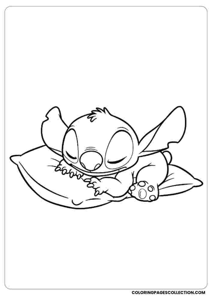 Sleeping Stitch Coloring Page, Coloring sheet, free printable