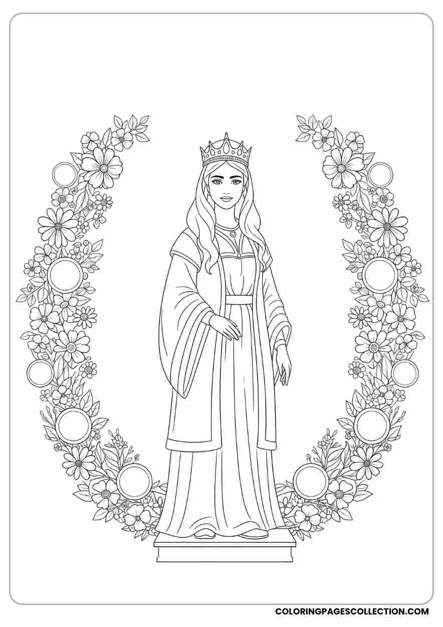 Esther crowned , Coloring page, coloring sheet, queen esther coloring pages,