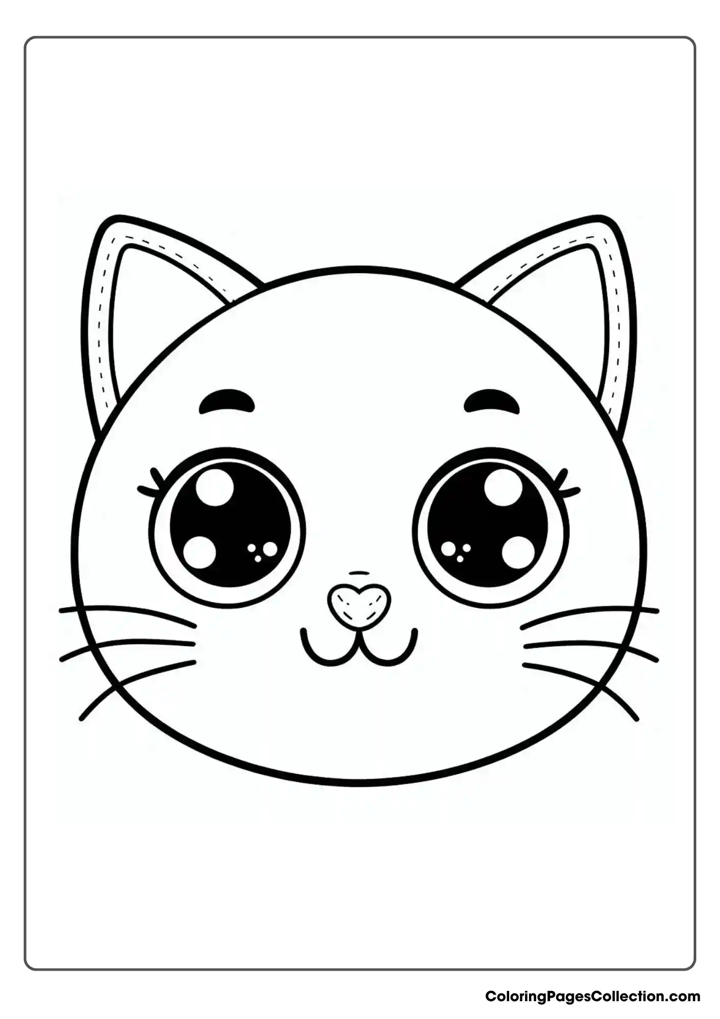 Simple Cat Face With Large Eyes
