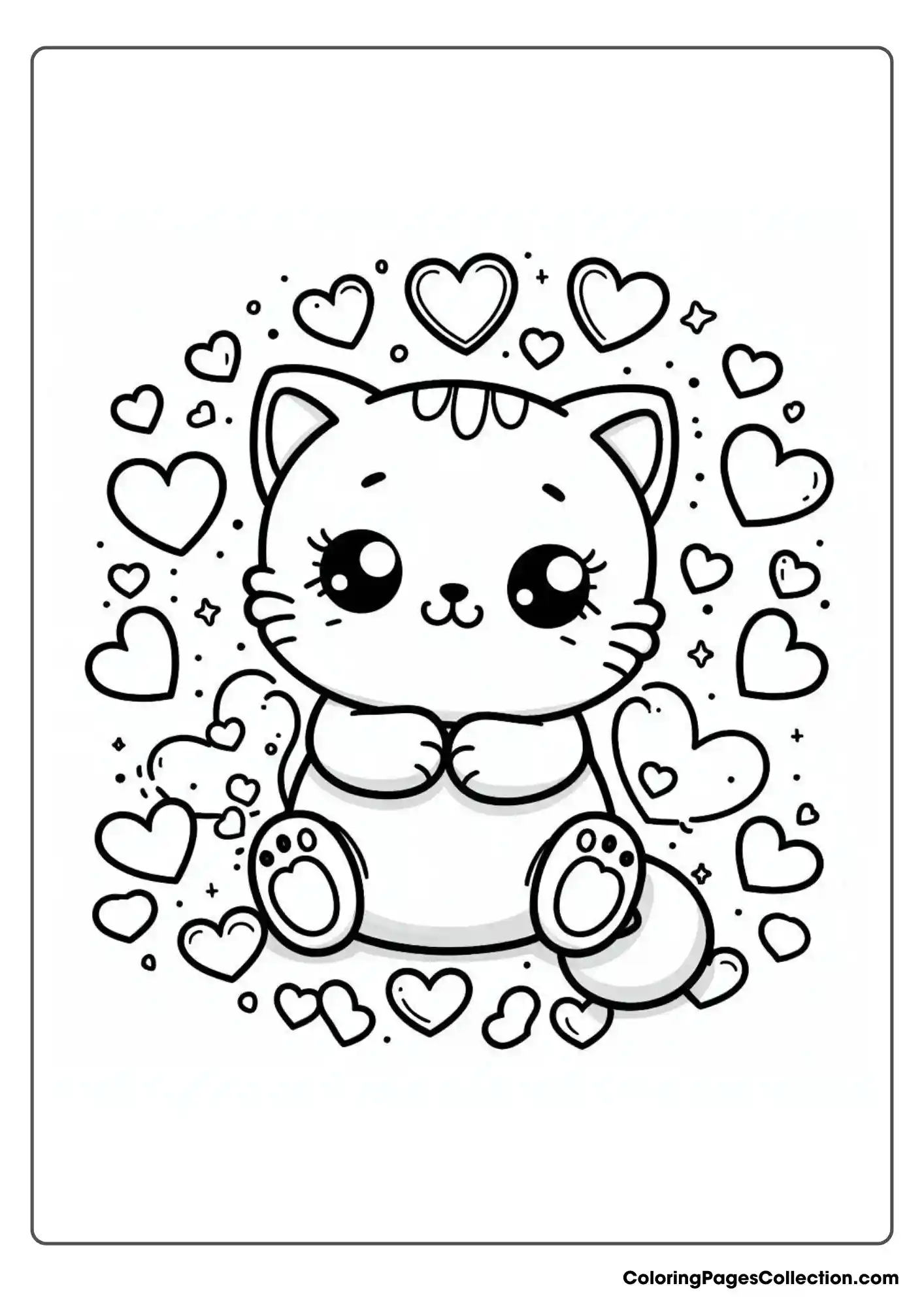 A Cute Cat Is Surrounded By Hearts
