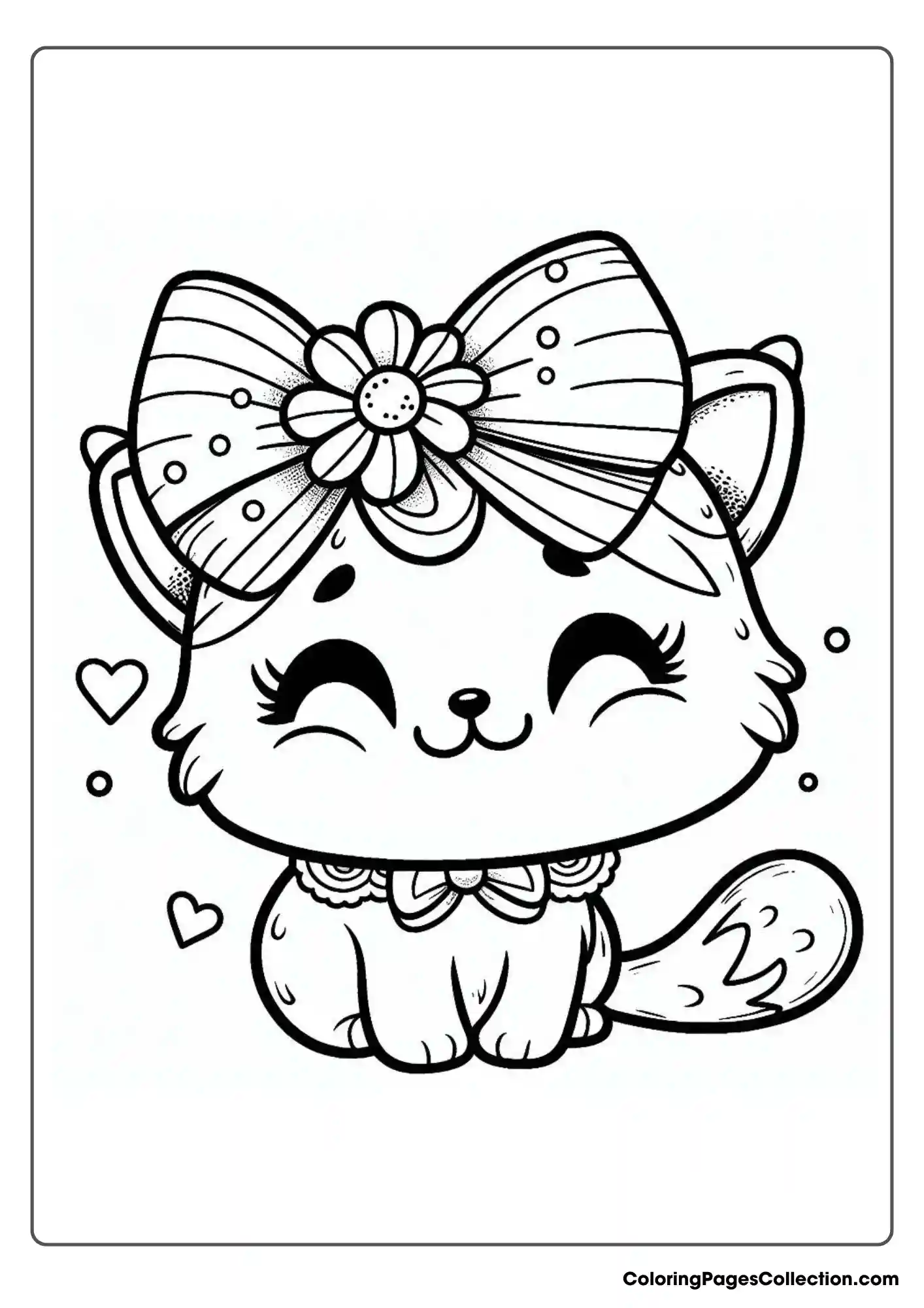 Cute Cat With A Comically Oversized Bow