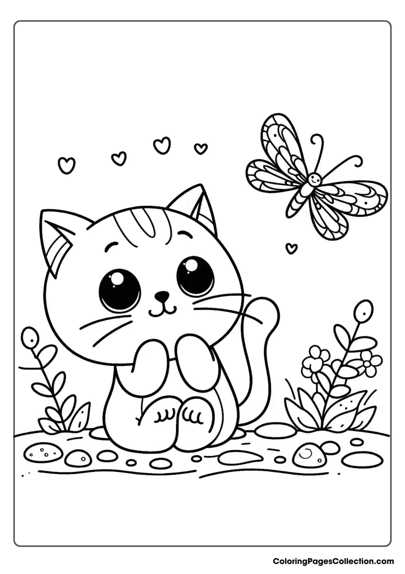 Cute Cat With A Butterfly
