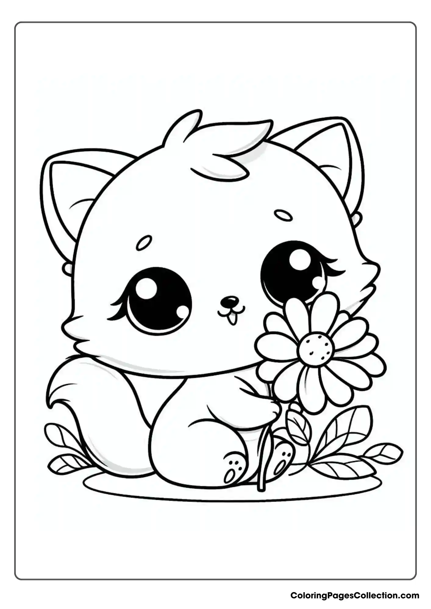 Cute Cat With A Flower