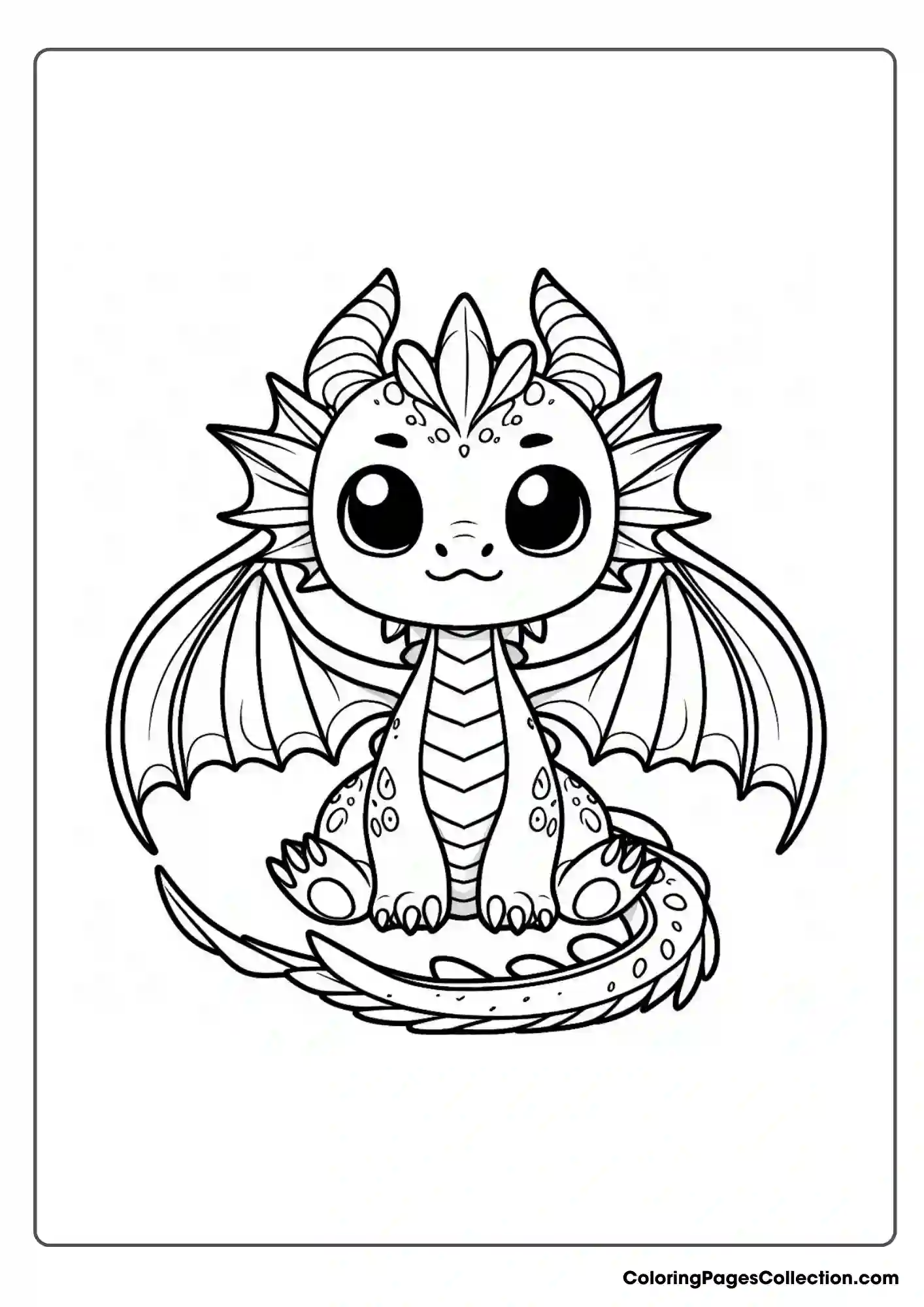 dragon coloring page, Cute Dragon Coloring Page