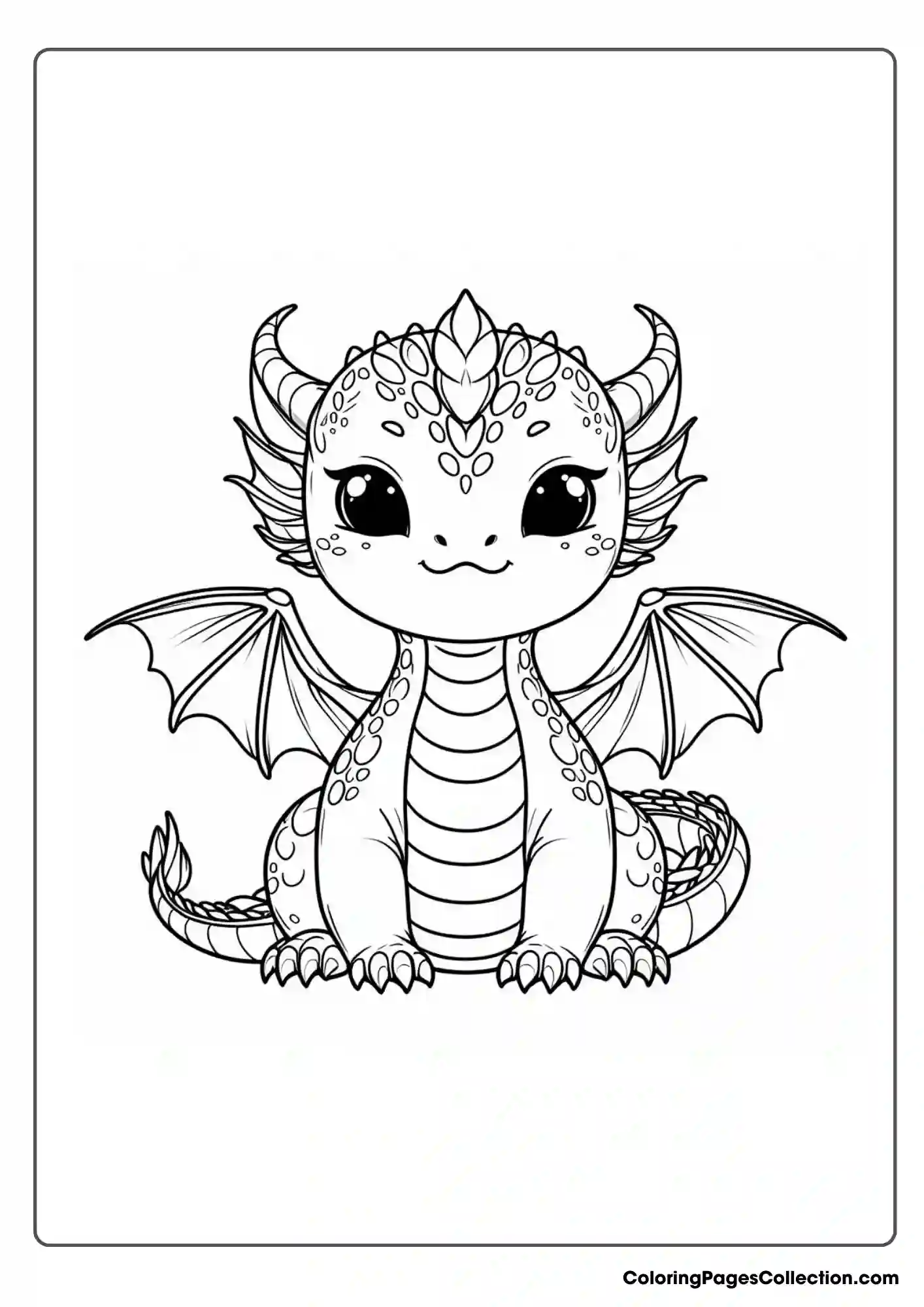 dragon coloring page, Cute Dragon Coloring Page