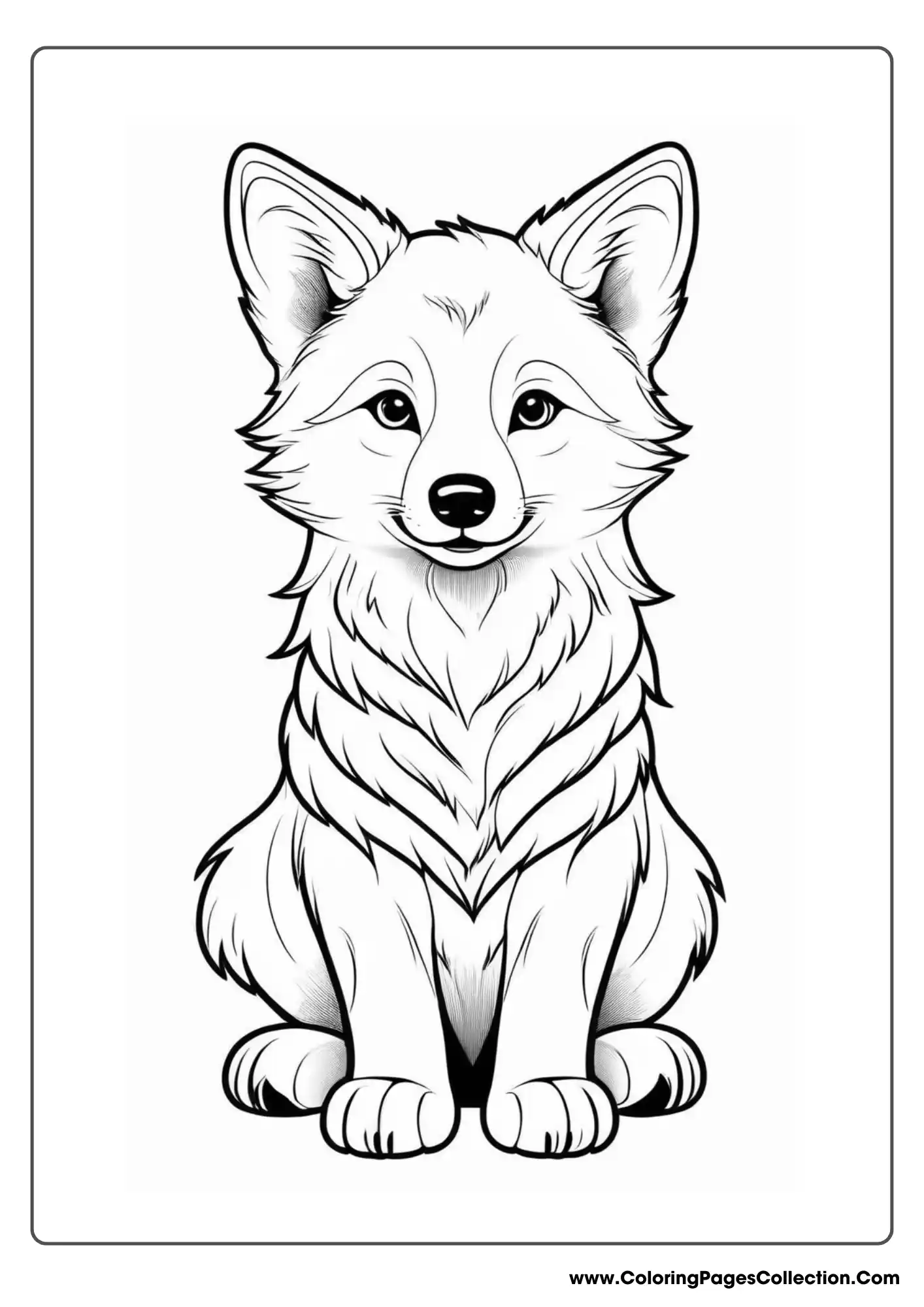 wolf coloring pages, Cute Wolf Cub