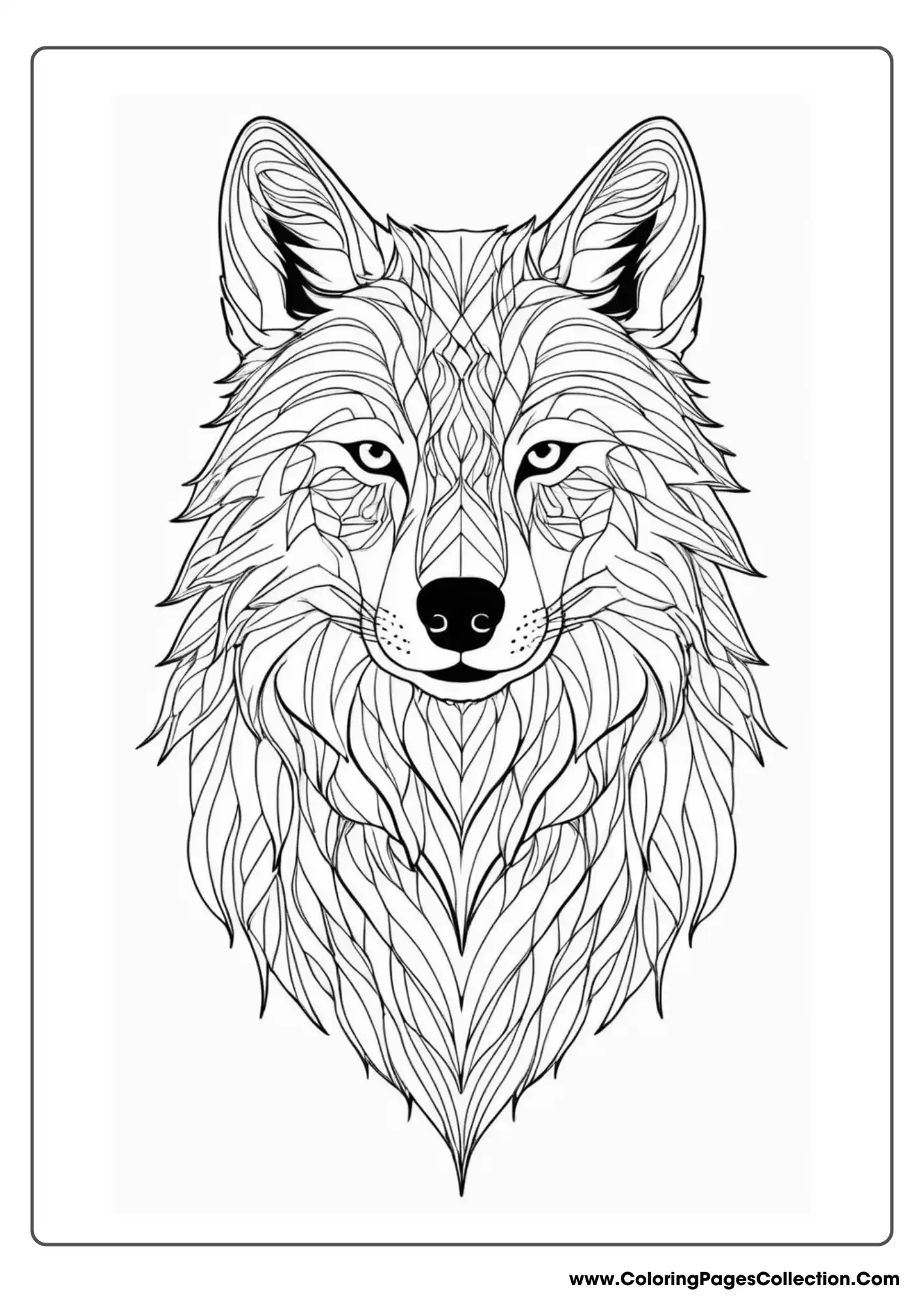wolf coloring pages, Realistic Wolf
