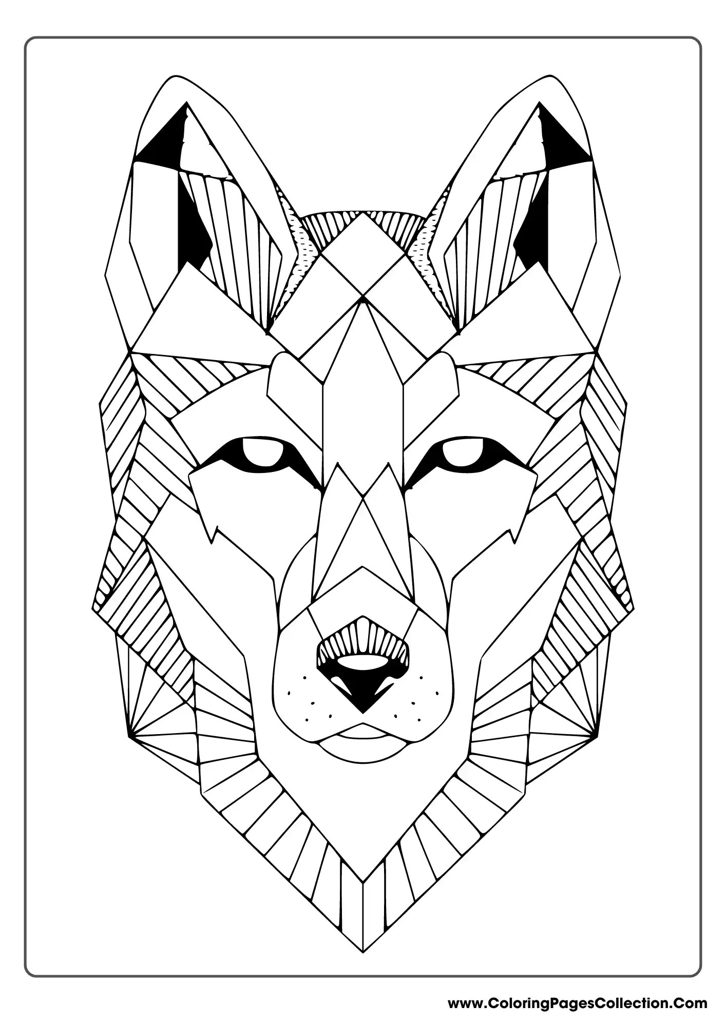 wolf coloring pages, Wolf Face Art