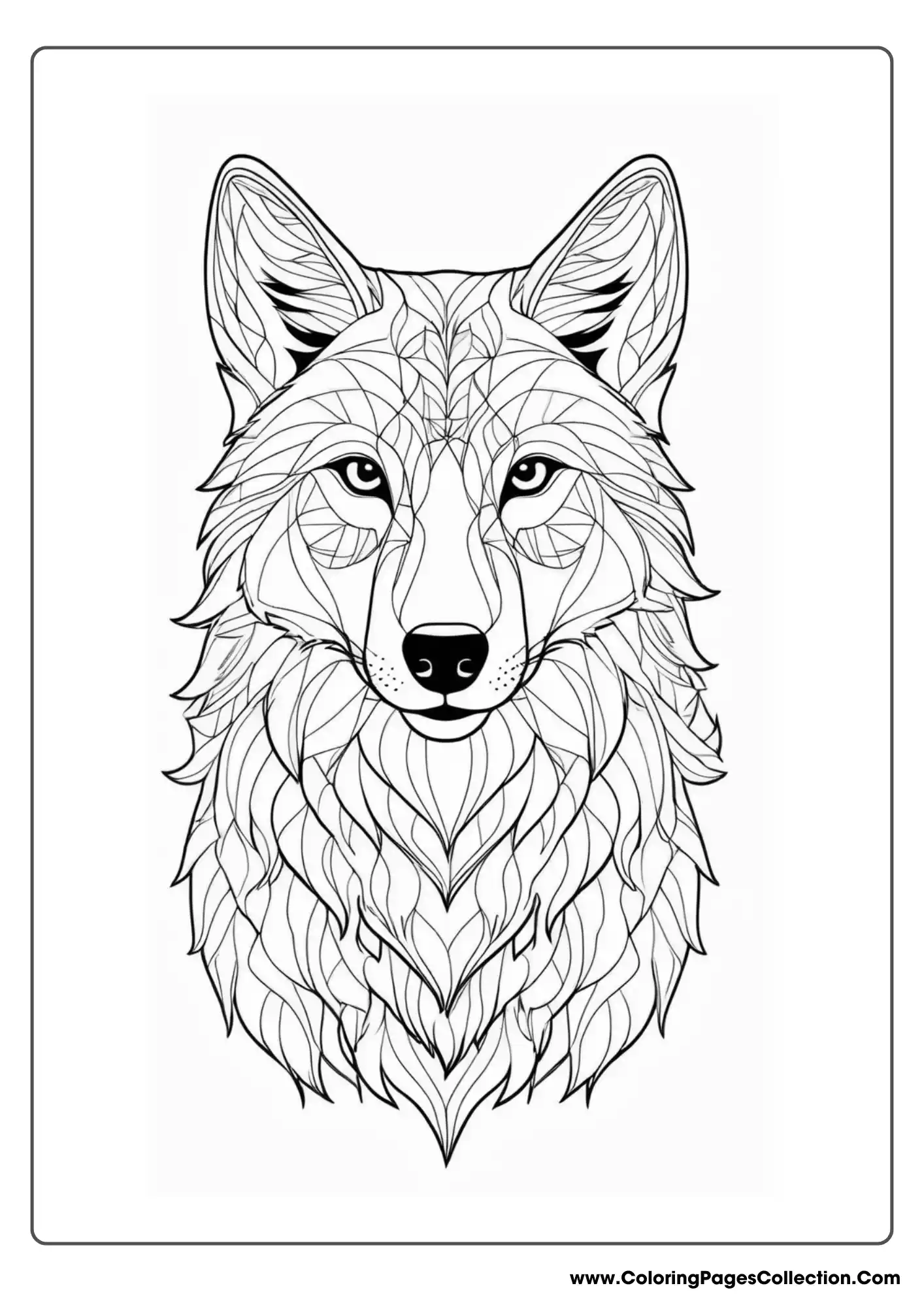 wolf coloring pages, Kawaii Wolf