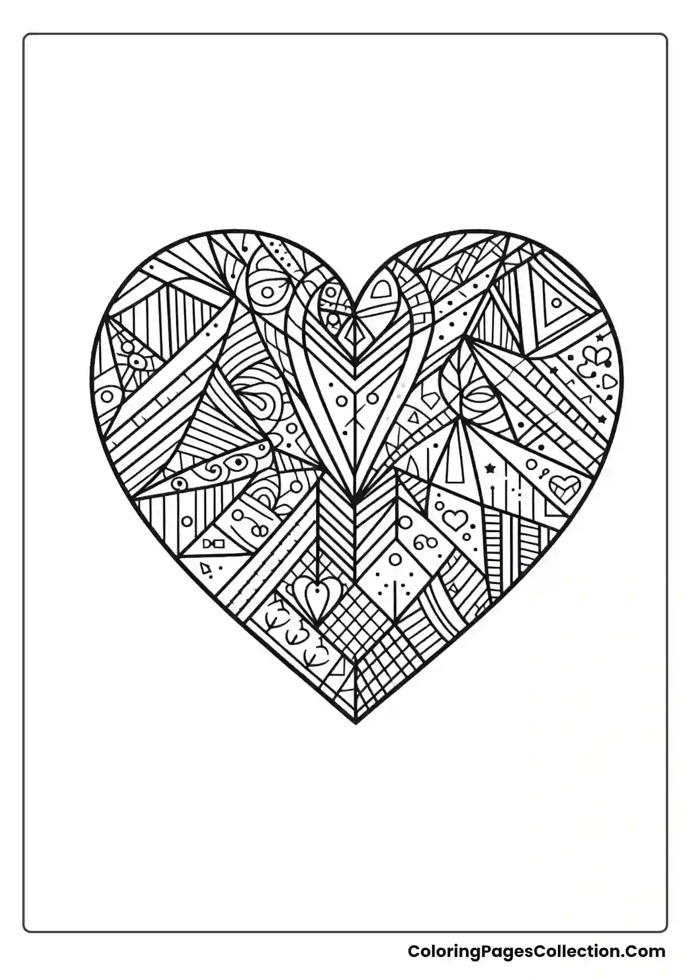 A Heart Made Of Geometric Shapes And Lines
