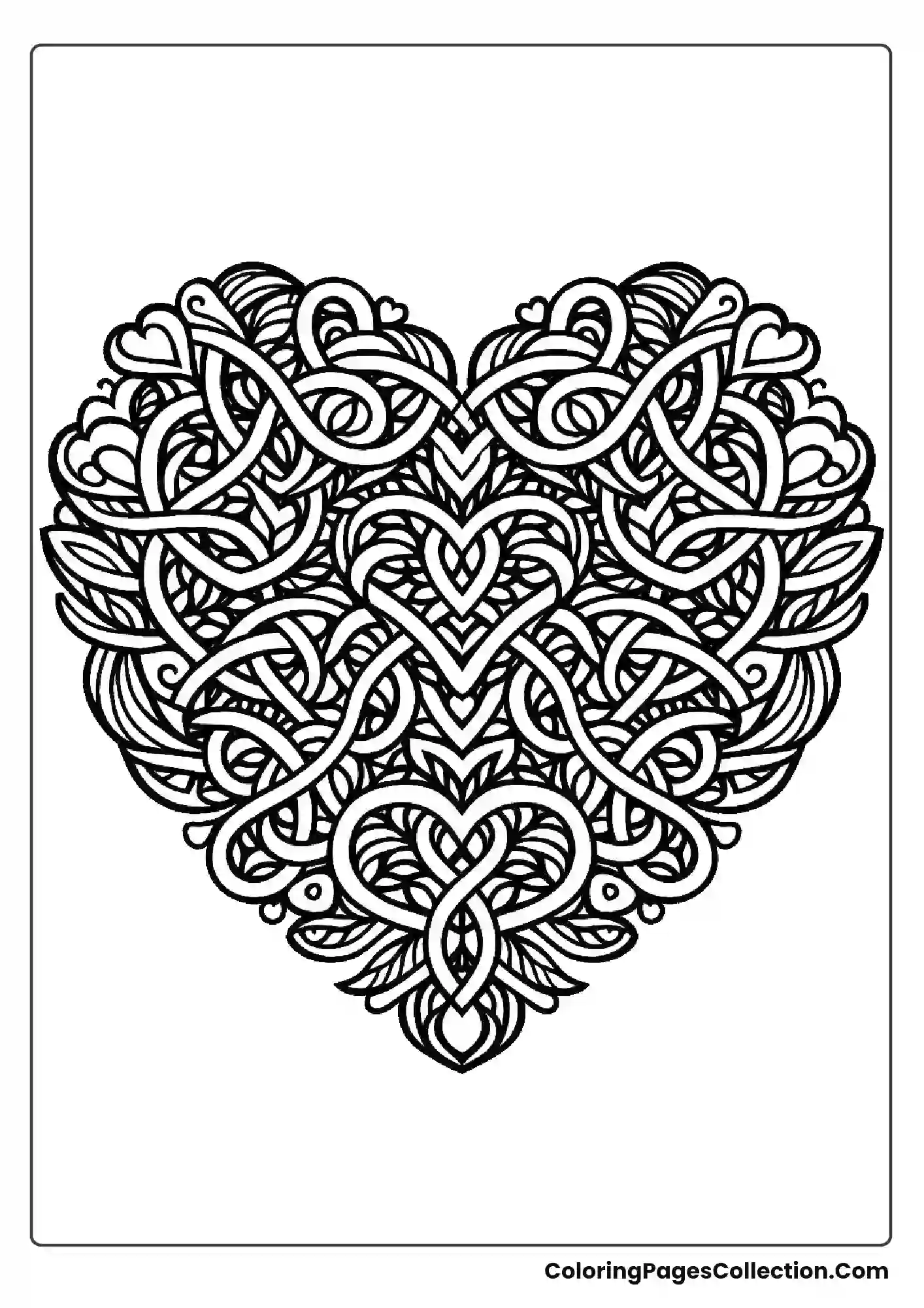 A Pattern Of Interlocking Hearts Forming A Larger Heart Shape