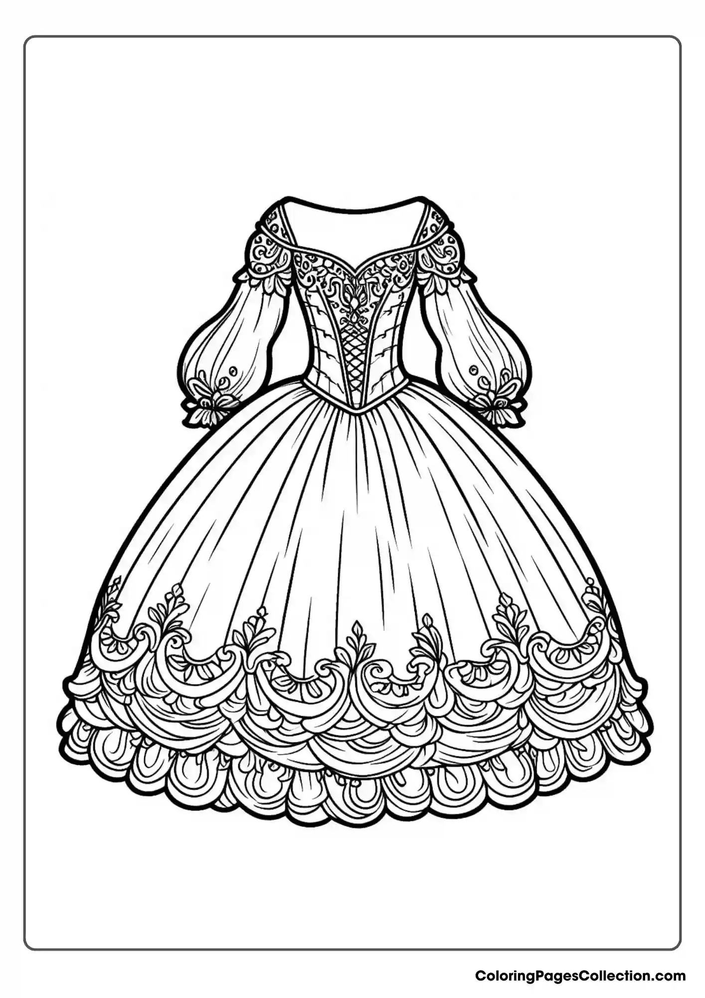 A  Intricate Lace Sleeves Princess Dress