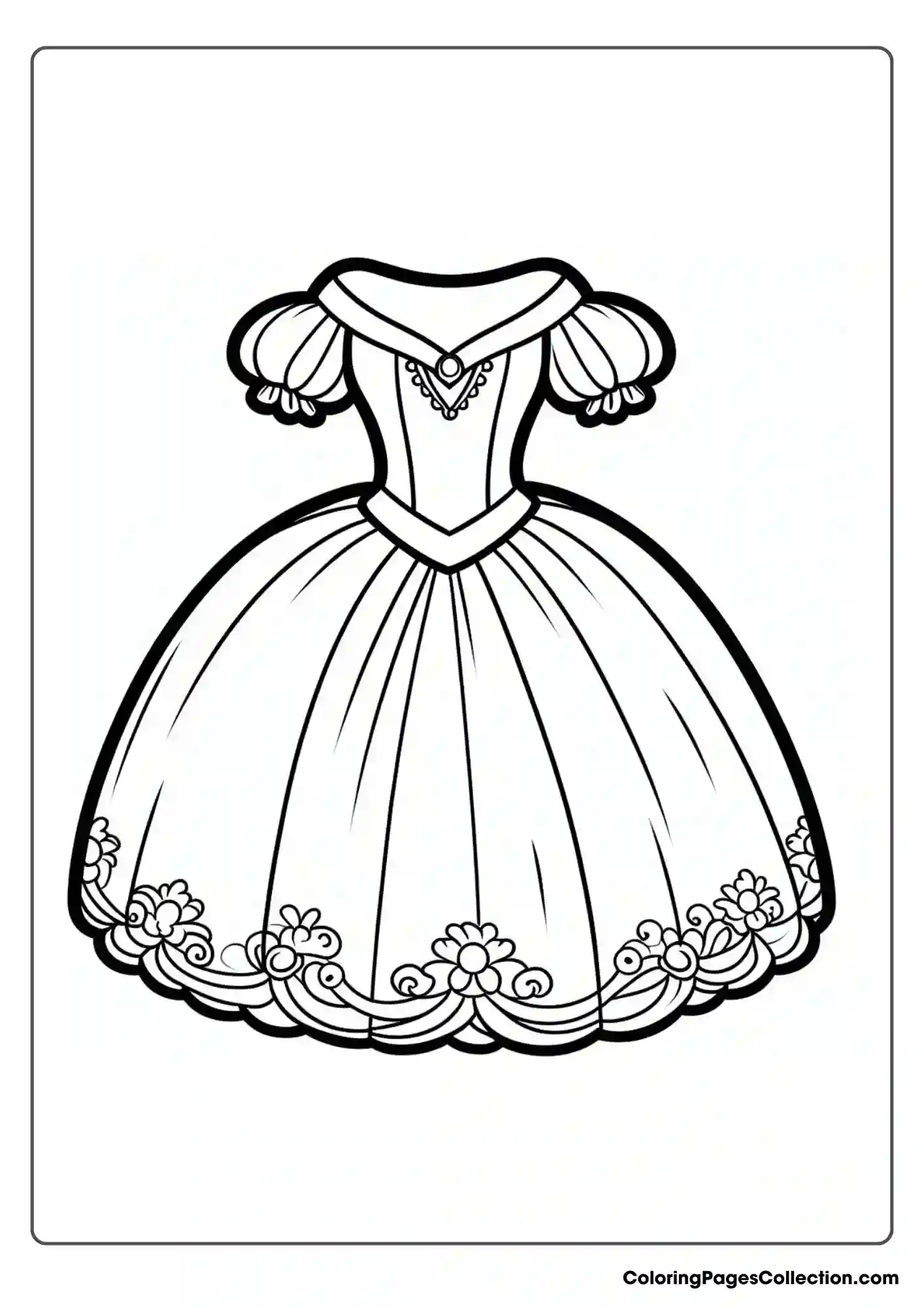 A Princess Dress With An Off-the-shoulder Neckline