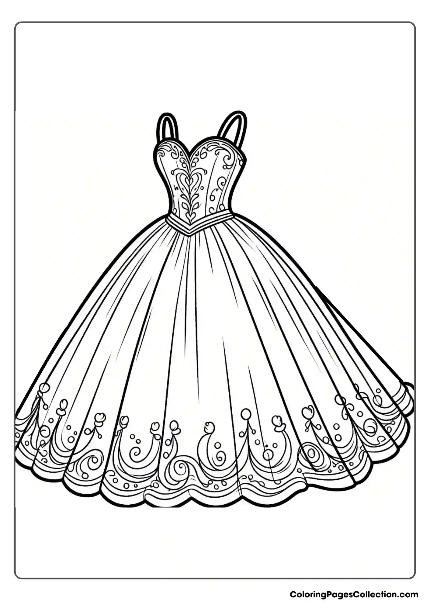 Fitted Bodice And Thin Straps Princess Dress