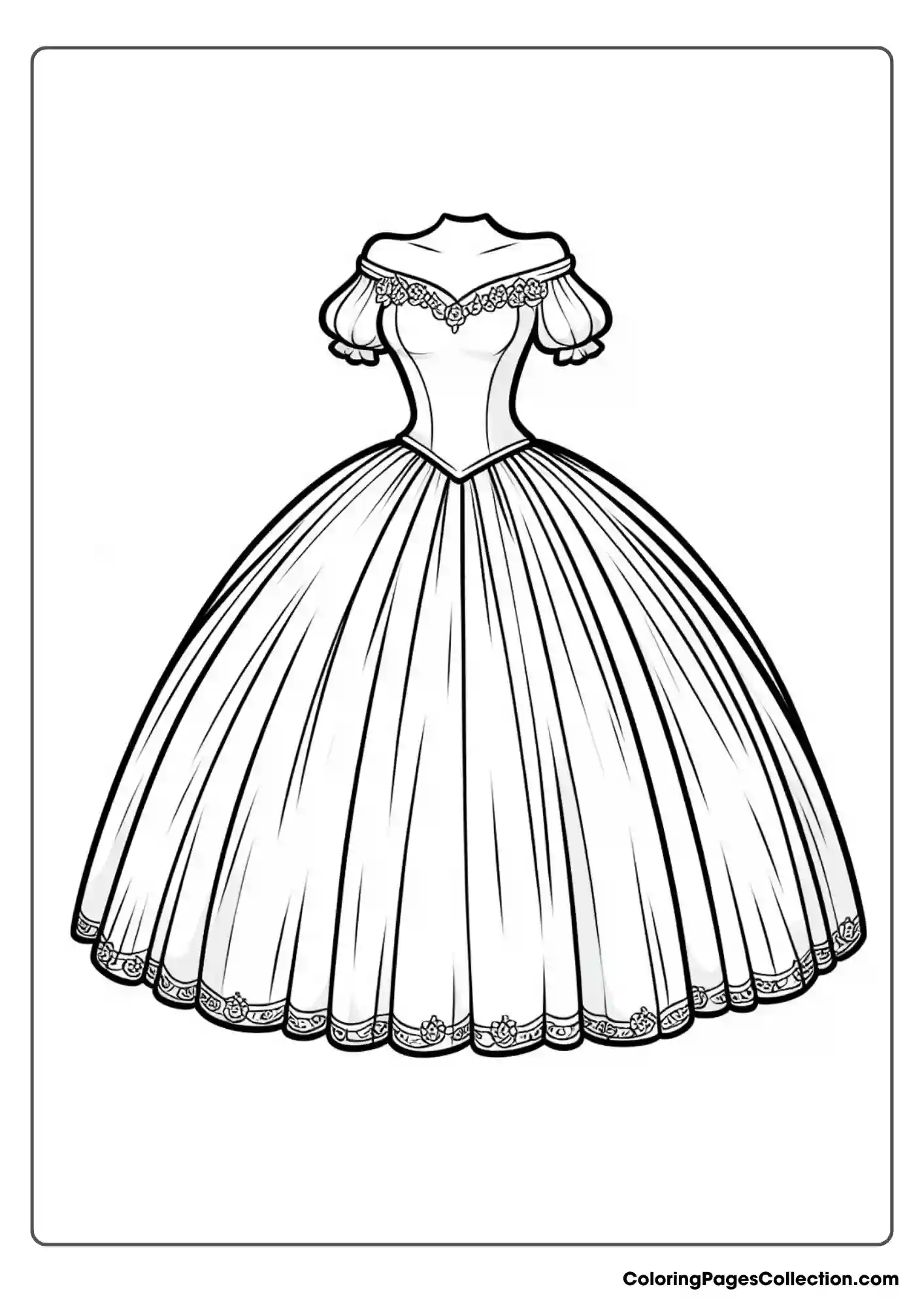 Off-the-shoulder Neckline Princess Dress