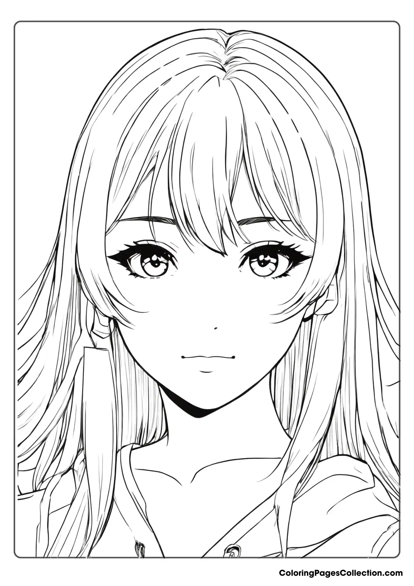 Coloring pages for teens, Anime Girl Coloring Page