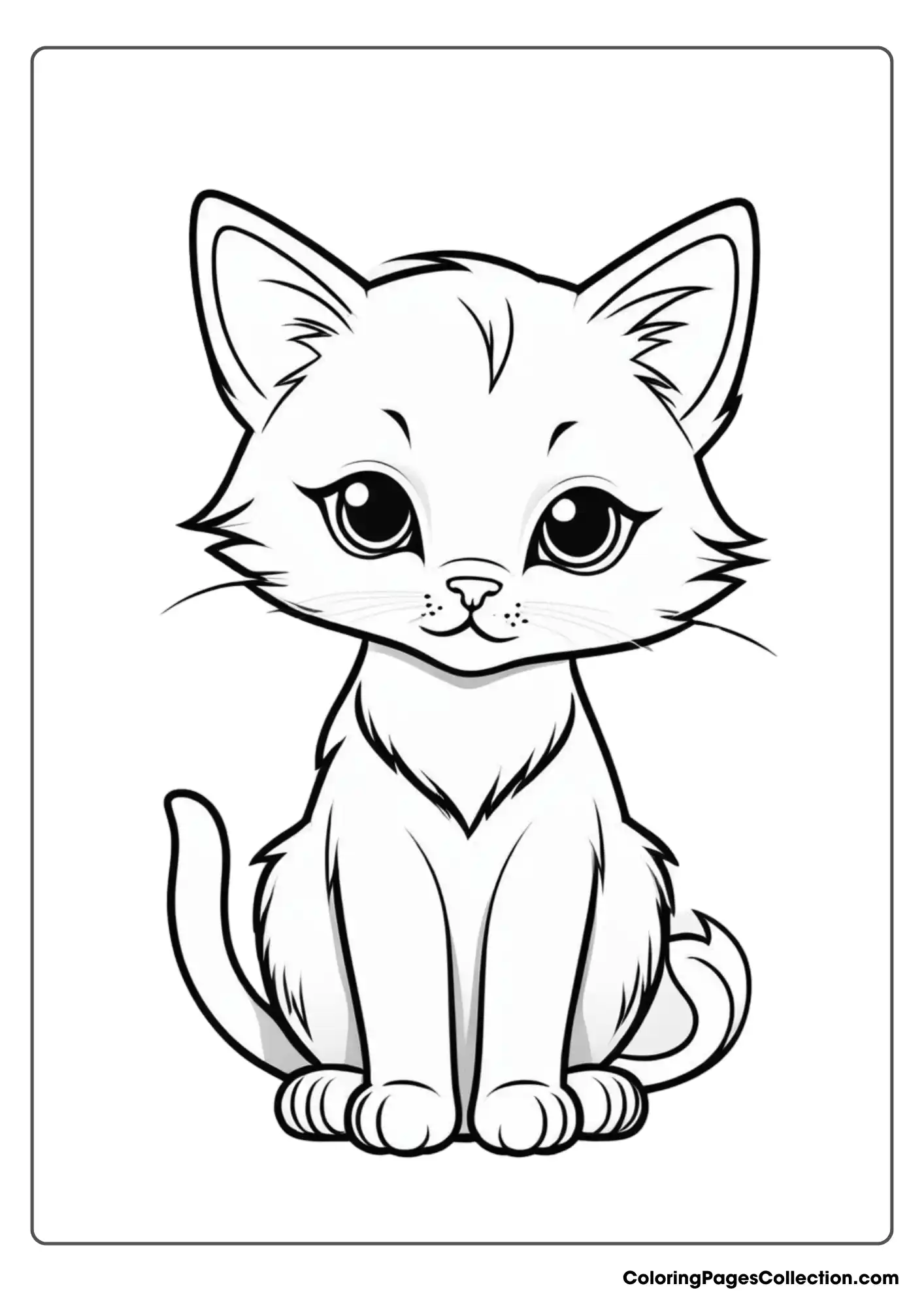 Coloring pages for teens, Cute Kitten 