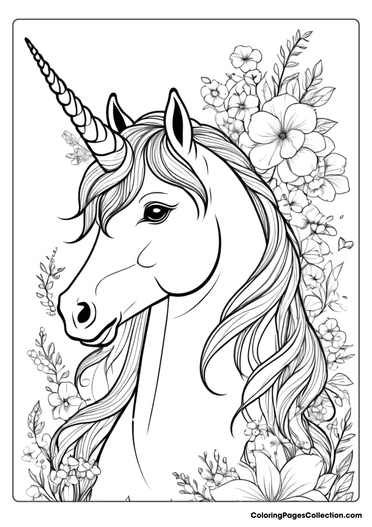 Coloring pages for teens, Beautiful Unicorn