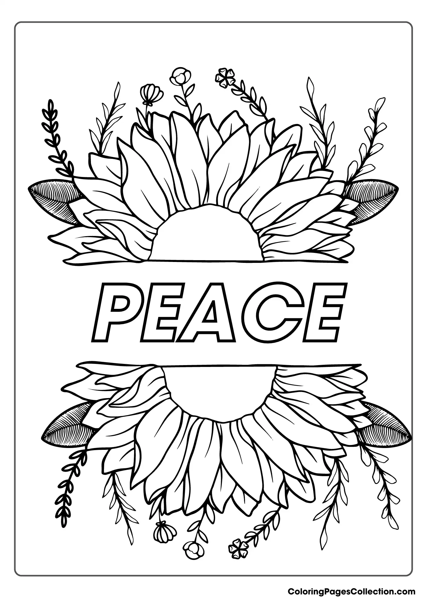 Coloring pages for teens, Peace Coloring Sheet