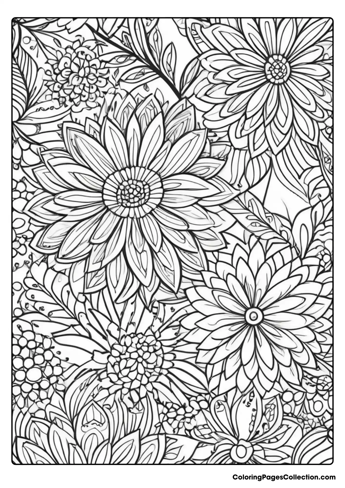 Coloring pages for teens, Floral Art Coloring Page