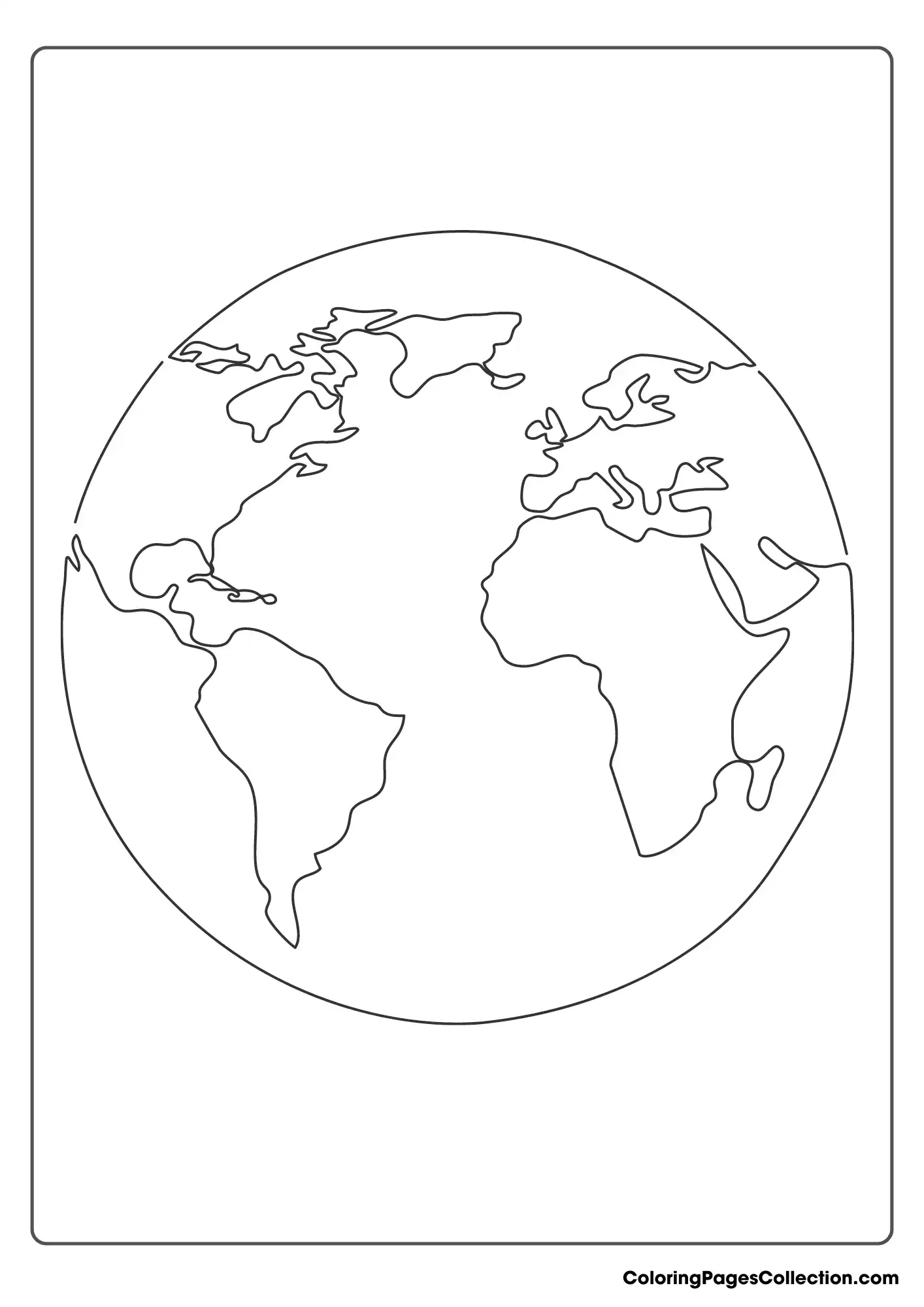 Coloring pages for teens, Earth Outline