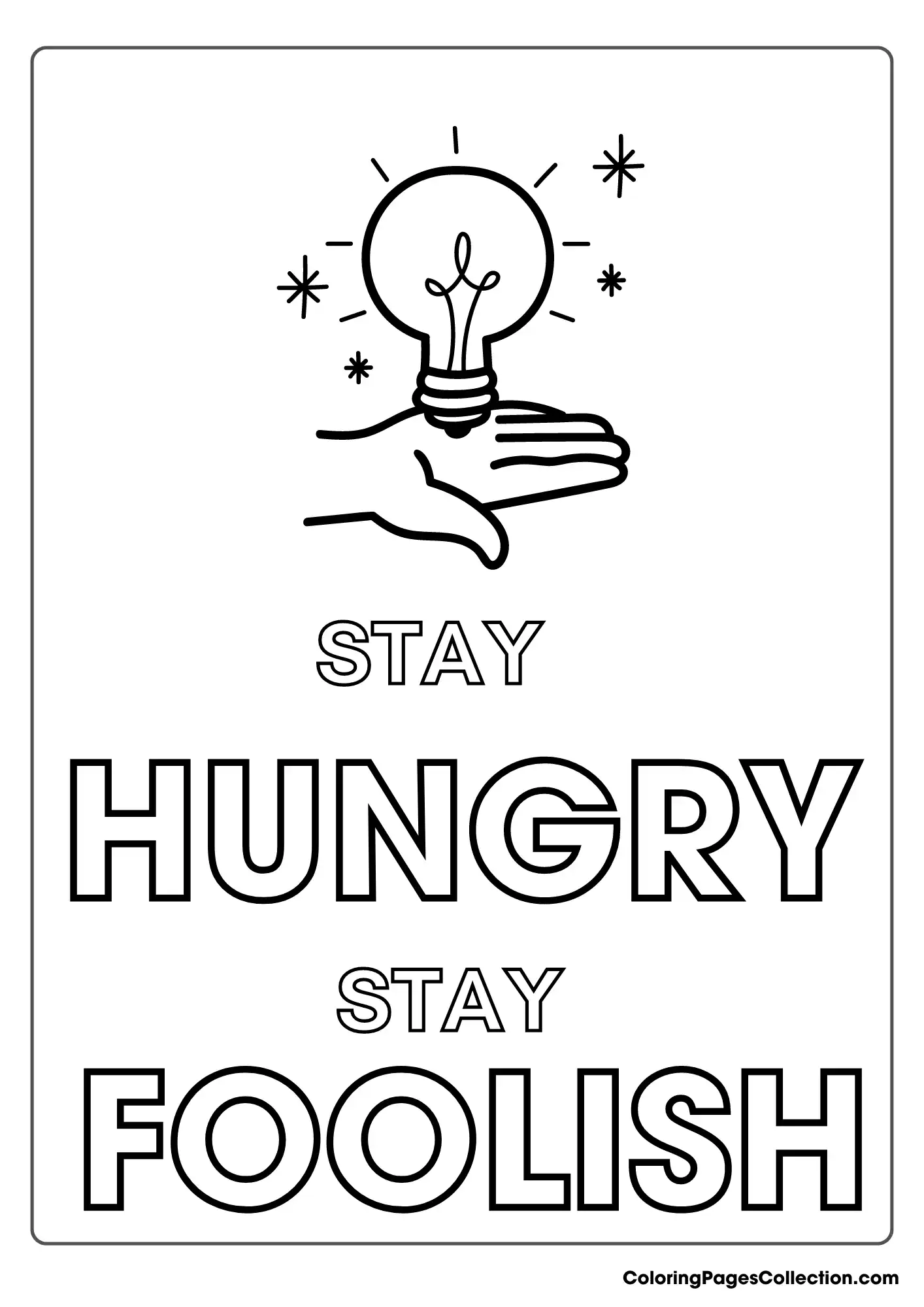 Coloring pages for teens, Stay Hungry Stay Foolish Coloring Page