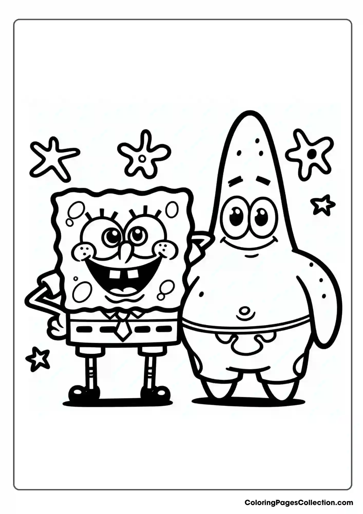 Easy Spongebob Coloring Pages With Printable PDF (Free)