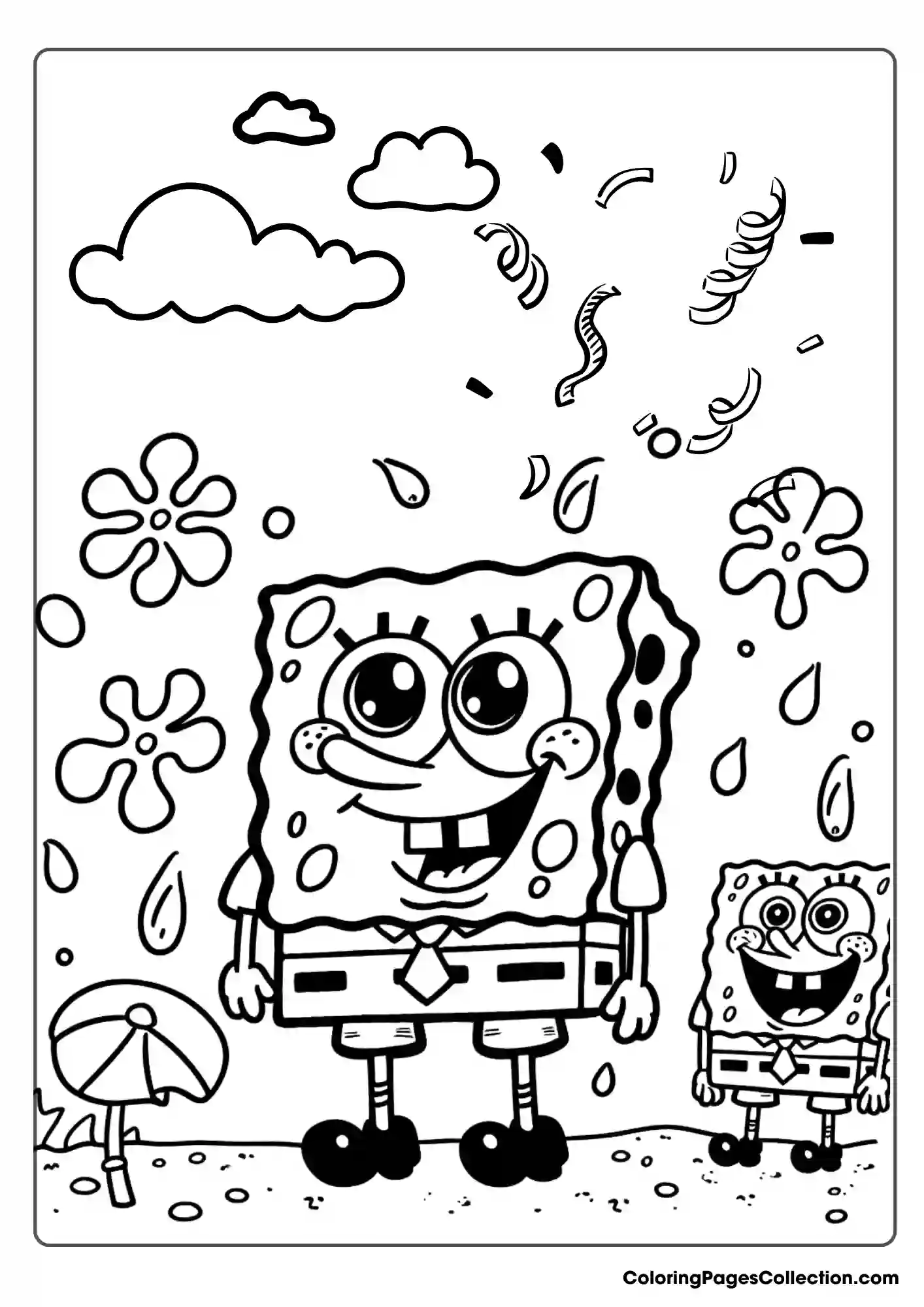 Easy Spongebob Coloring Pages With Printable PDF (Free)