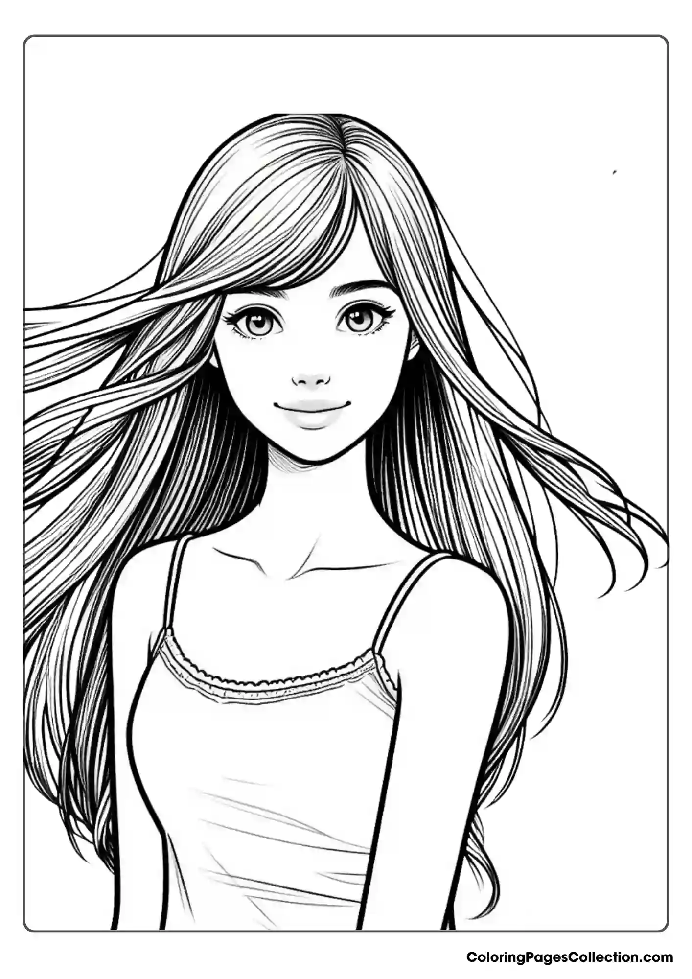 Face Realistic Girl Coloring Pages