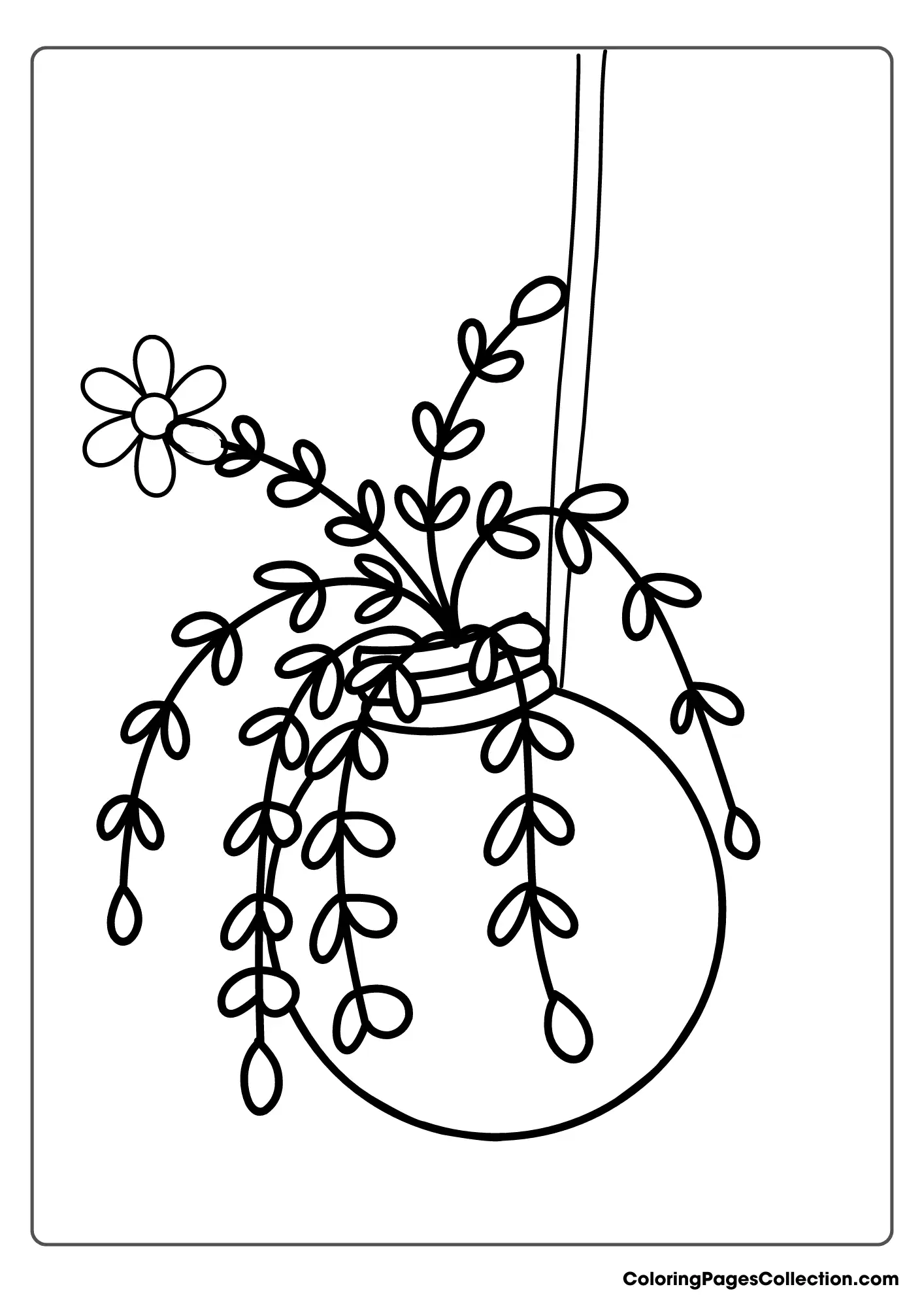 A Coloring Page Of A Plant In A Vase