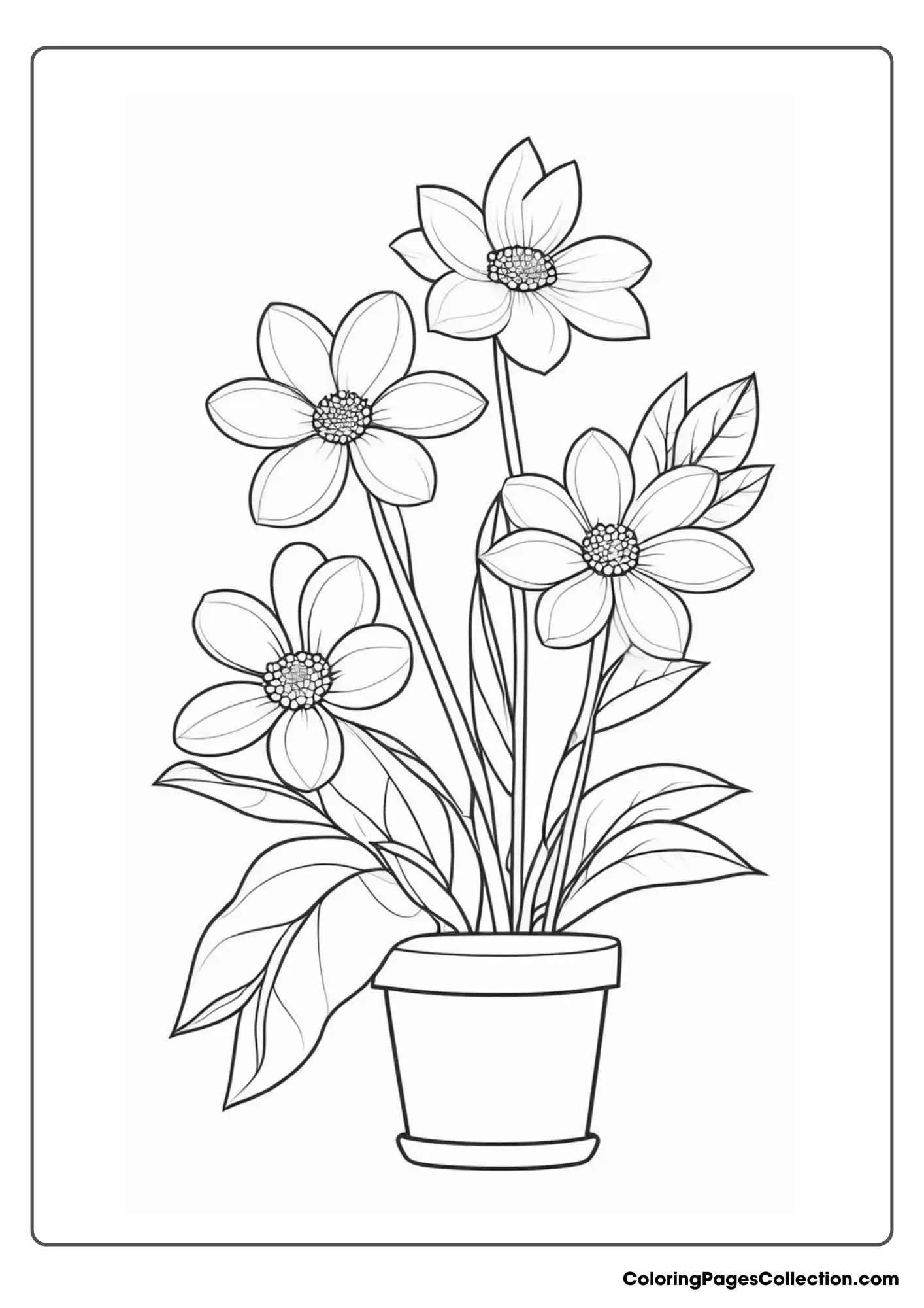 A Drawing Of A Plant In A Pot