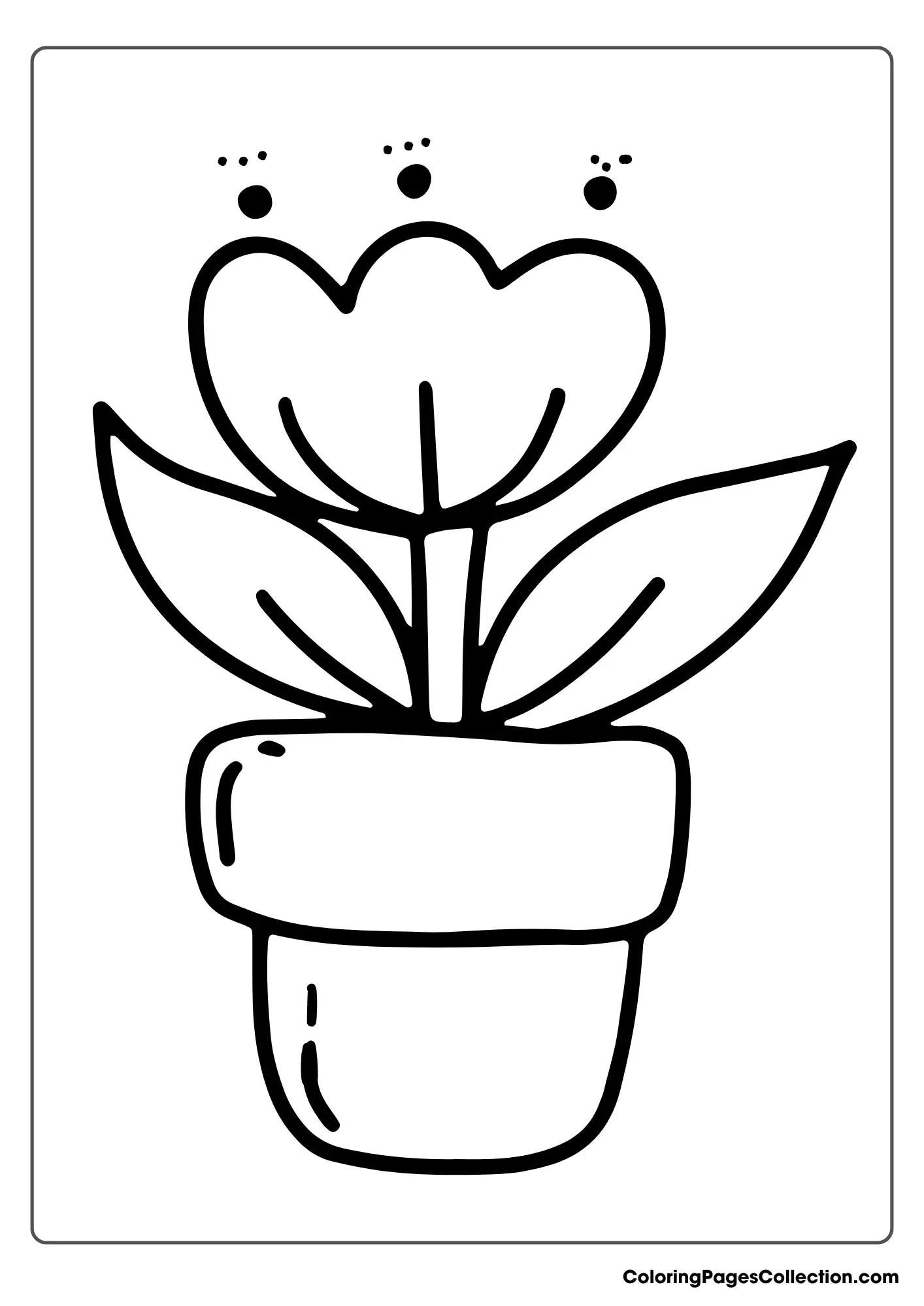 A Coloring Page Of A Flower In A Pot