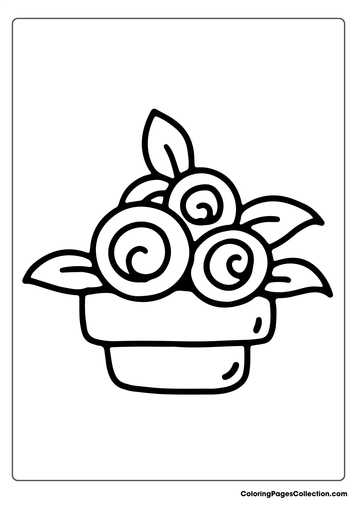 A Coloring Page Of Flowers In A Pot