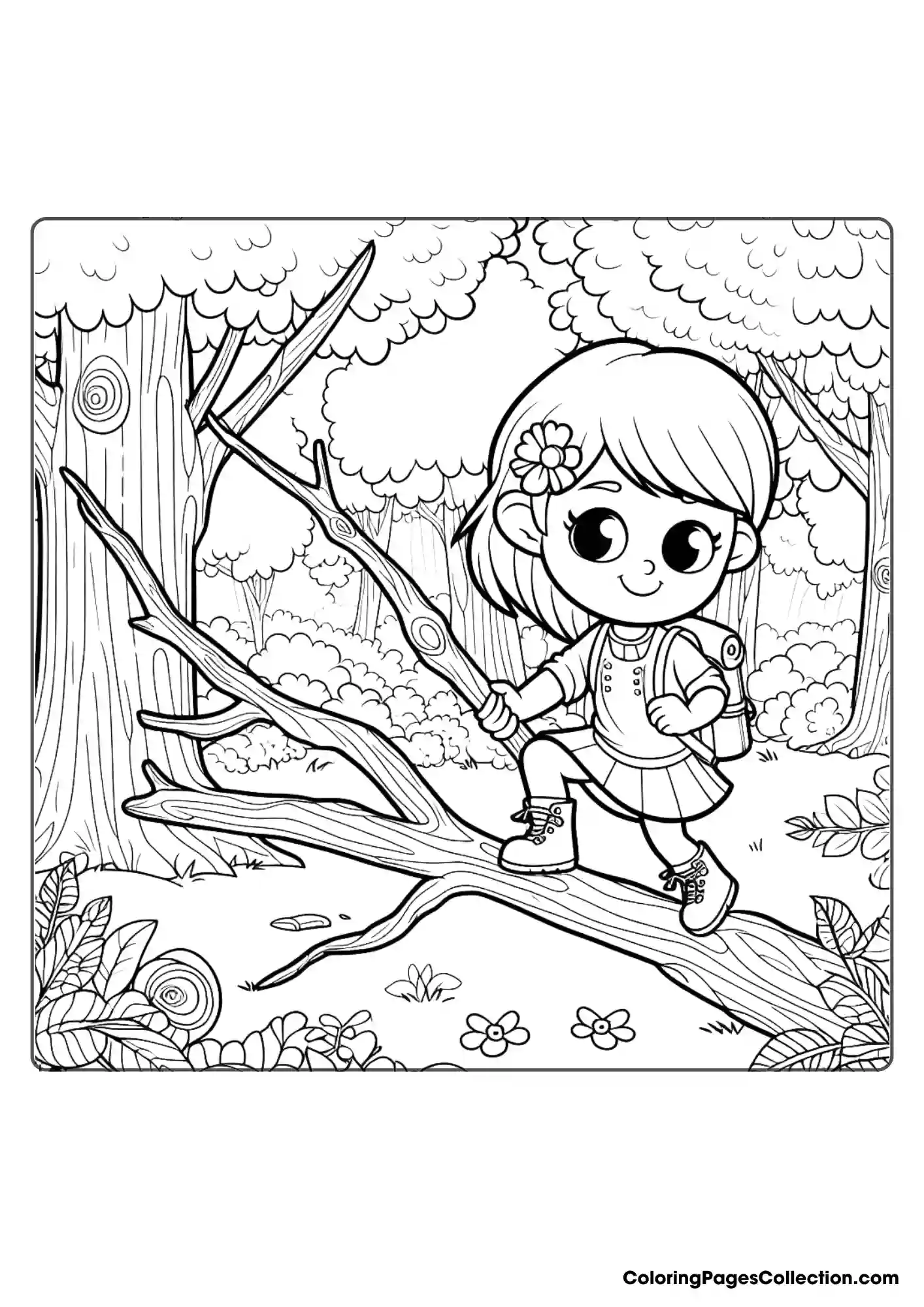 Little Girl On Tree Branch