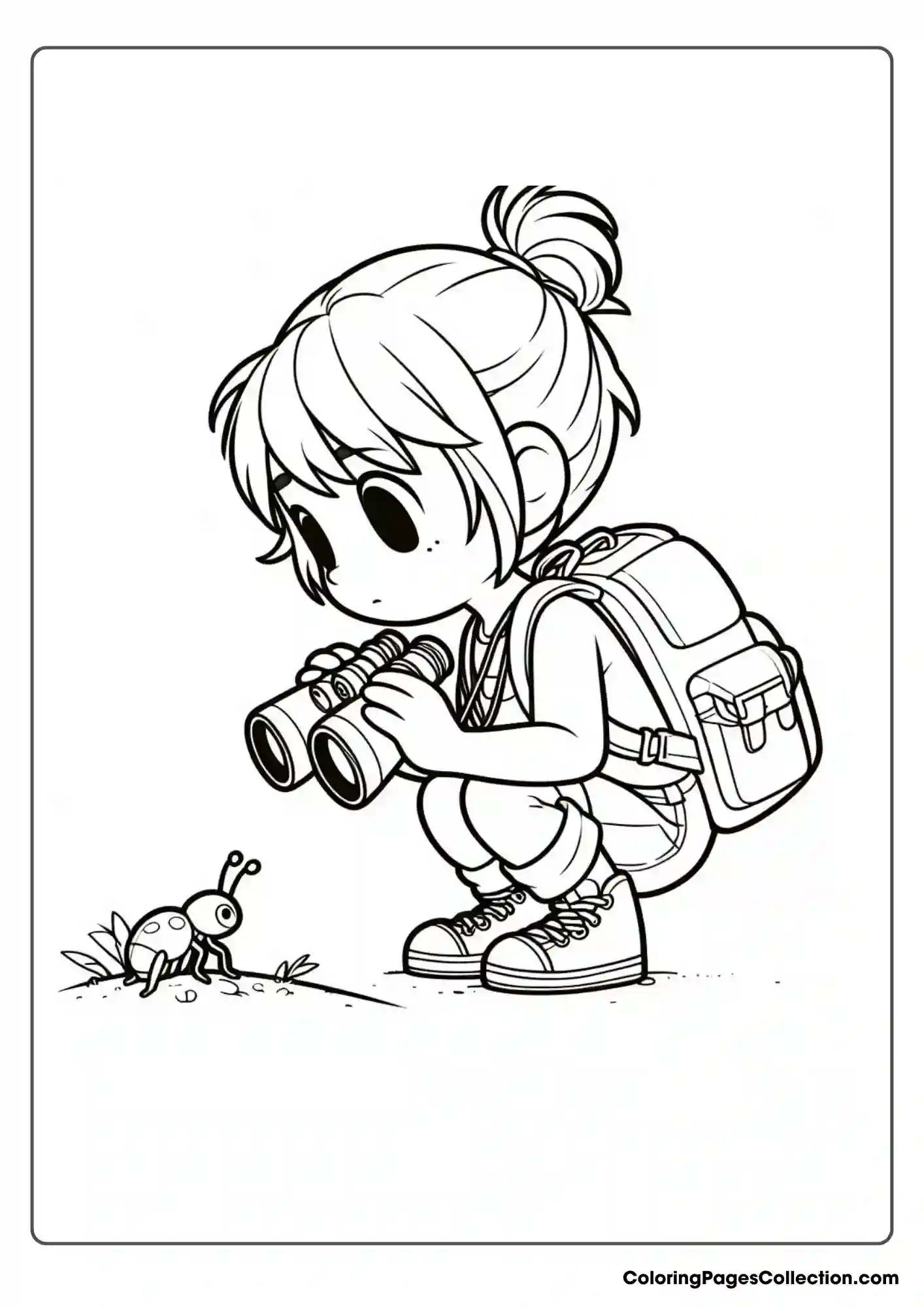 Little Girl Looking Through Binoculars