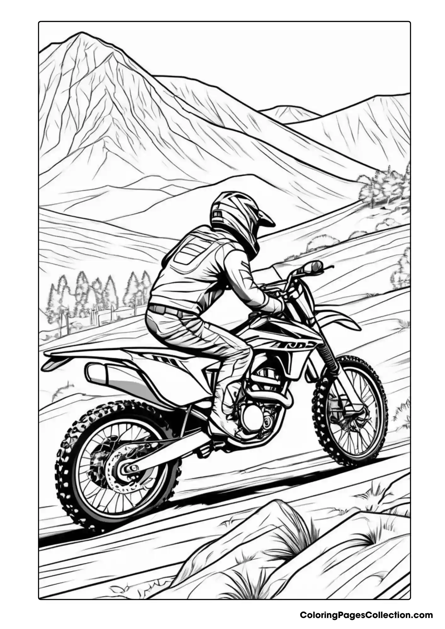 dirt bike coloring page
